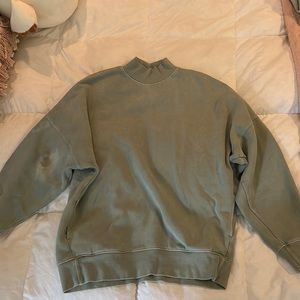 TNA green mock neck sweatshirt